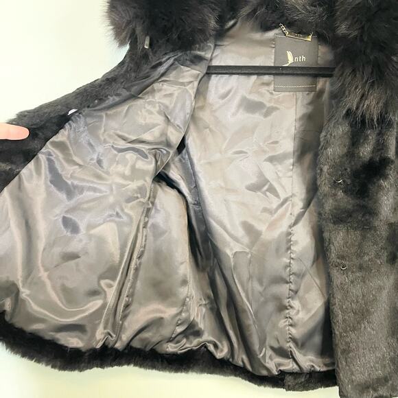Nth Prestige Collection Women's Black Shrug Faux Fur Cropped Overcoat Size Small - Picture 7 of 11